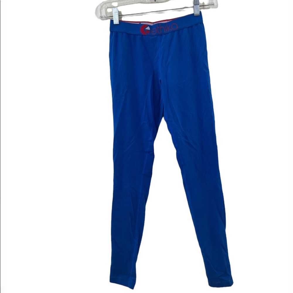 💛💛 4/$25 Ethika bright blue lounge leggings w/ spell out on waistband/ XS